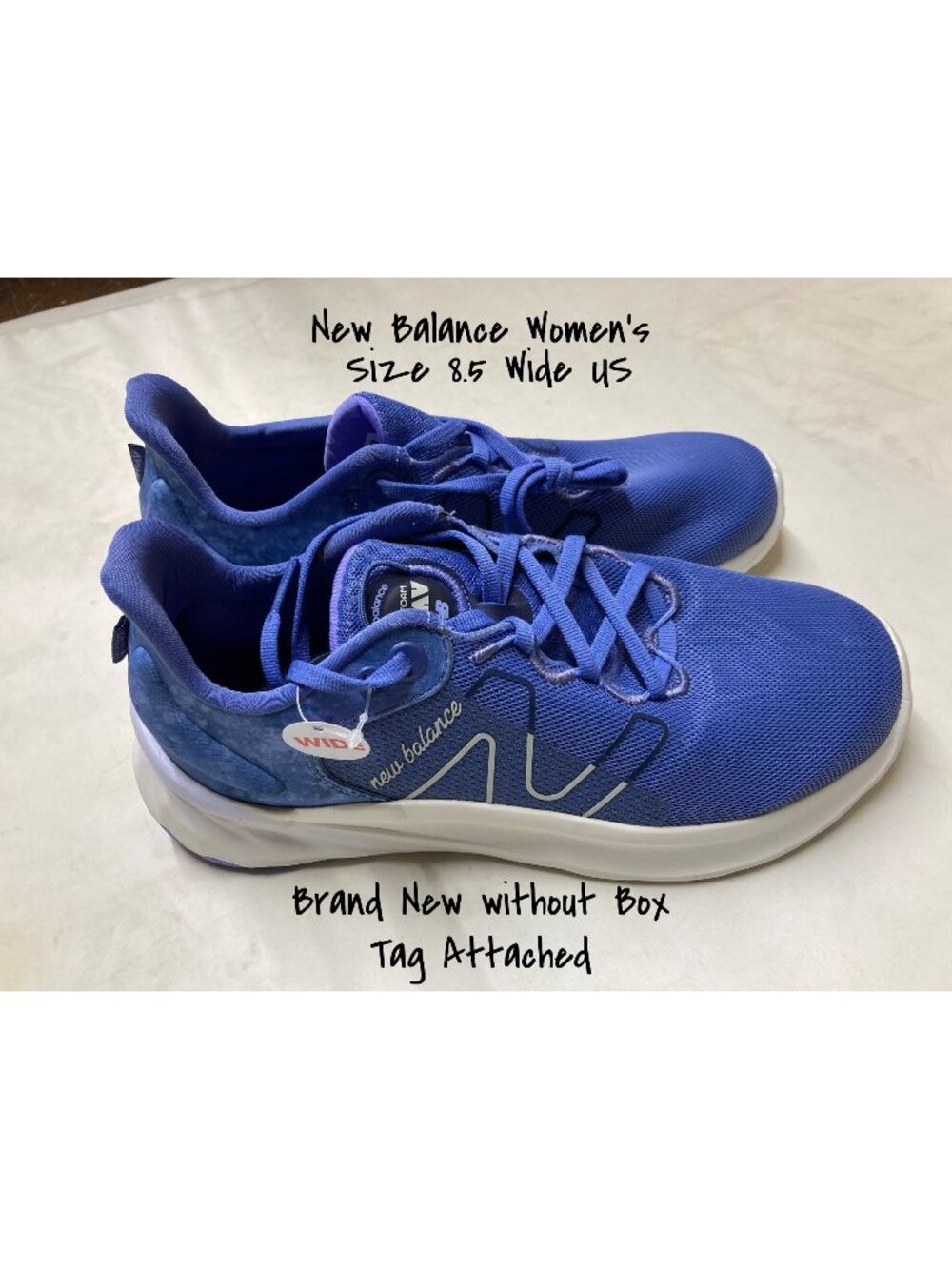 New Balance Women Fresh Foam Running Shoes  8.5 Wide Blue Athletic Sneakers New